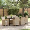 vidaXL Conjunto de Comedor de Jard&iacute;n 7 pcs Beige rat&aacute;n sint&eacute;tico