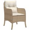 vidaXL Set comedor de jard&iacute;n 3 pzas con cojines rat&aacute;n sint&eacute;tico beige