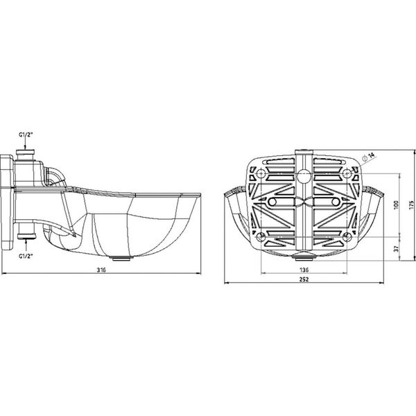 Kerbl cuenco de agua K75 de pl&aacute;stico 221875