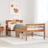vidaXL Estructura cama con cabecero madera pino marr&oacute;n cera 90x190 cm