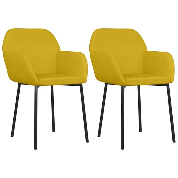 vidaXL Sillas de comedor 2 unidades terciopelo amarillo