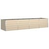 vidaXL Jardinera Marfil 385 x 100 x 75 cm Acero Galvanizado