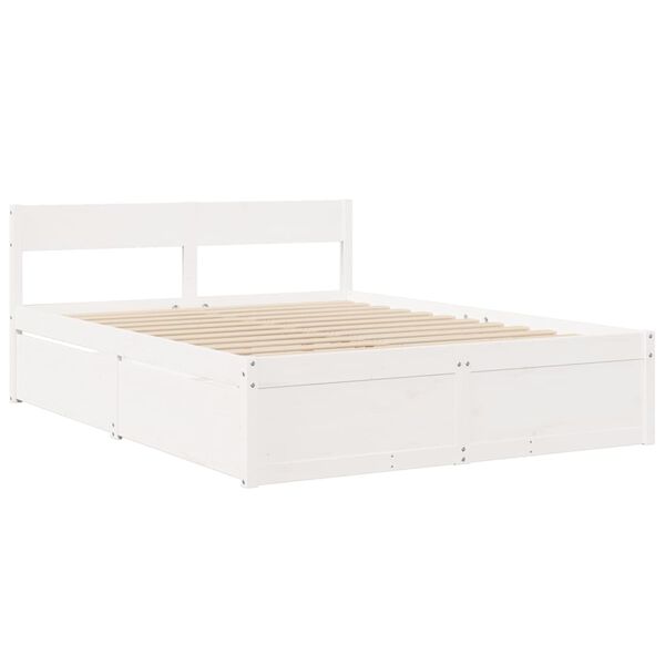 vidaXL Estructura de cama sin colchón madera de pino blanca 140x200 cm
