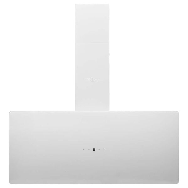 vidaXL Campana extractora de pared acero vidrio templado blanco 90 cm