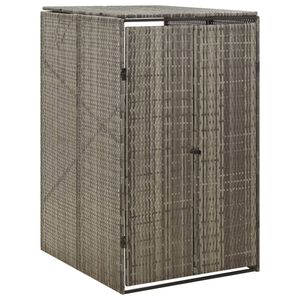 vidaXL Cobertizo para contenedor de basura rat&aacute;n PE gris 70x80x117 cm
