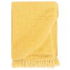 vidaXL Manta de algod&oacute;n amarillo mostaza 160x210 cm