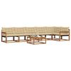 vidaXL Conjunto de sof&aacute;s de exterior con coj&iacute;n 7 pcs Natural y Beige