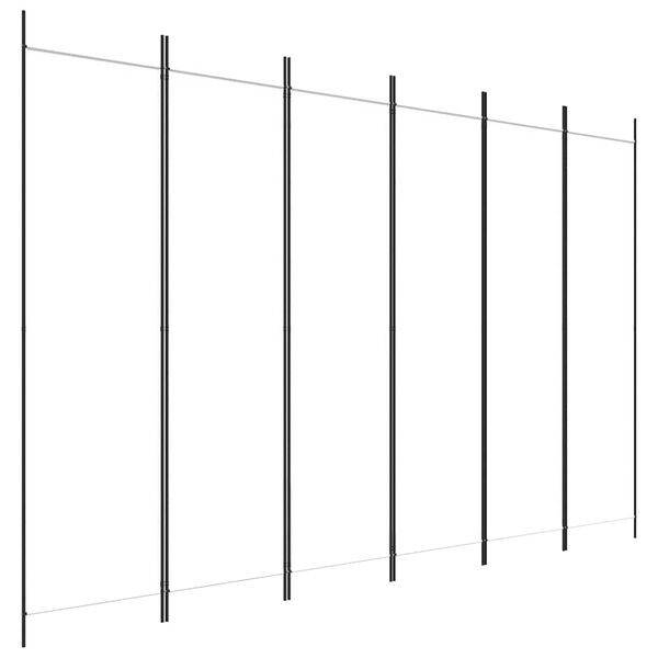 vidaXL Biombo divisor de 6 paneles de tela blanco 300x200 cm