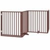 vidaXL Puerta para perros con puerta plegable 4 paneles marr&oacute;n 320 cm