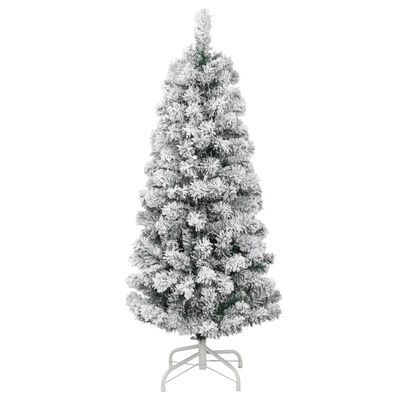 vidaXL Árbol de Navidad artificial con bisagras 150 LED y nieve 120 cm