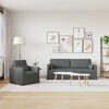 vidaXL Juego de Sof&aacute; 2 pcs Gris oscuro 198 x 78 x 80 cm tela