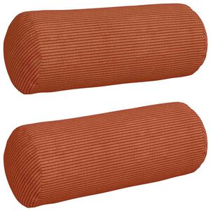 vidaXL Cojines Bolster 2 pcs Rojo Naranja &Oslash; 15 x 40 cm Tela de pana
