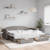 vidaXL Sof&aacute; cama nido con cajones tela gris taupe 90x200 cm