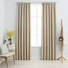 vidaXL Cortinas opacas con ganchos 2 unidades beige 140x225 cm