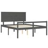 vidaXL Cama personas mayores cabecero madera maciza gris 160x200 cm