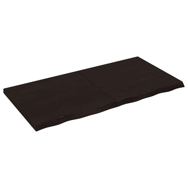 vidaXL Tablero mesa madera roble tratada marr&oacute;n oscuro 120x60x(2-4) cm