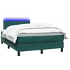 vidaXL Cama box spring con colch&oacute;n y LED terciopelo verde oscuro 120x210 cm