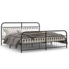vidaXL Estructura cama sin colch&oacute;n con estribo metal negro 193x203 cm