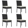 vidaXL Sillas de comedor de jard&iacute;n 4 unidades rat&aacute;n sint&eacute;tico negro