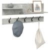 vidaXL Perchero de pared con estante Gris Concreto 90 x 15 x 36 cm