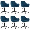 vidaXL Silla de comedor giratoria 6 uds terciopelo azul