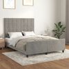 vidaXL Estructura de cama sin colch&oacute;n terciopelo gris claro 140x190 cm