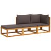 vidaXL Conjunto de sof&aacute; de jard&iacute;n de 3 piezas con cojines de madera de acacia y rat&aacute;n vidaXL