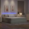 vidaXL Cama con almacenamiento y LED con LED Gris Claro 180 x 200 cm