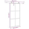 vidaXL Puerta corredera herrajes negro 102,5x205 cm vidrio templado