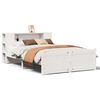 vidaXL Cama con estanter&iacute;a sin colch&oacute;n madera maciza blanca 140x200 cm