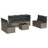 vidaXL Set de sof&aacute;s de jard&iacute;n 8 pzas y cojines rat&aacute;n sint&eacute;tico gris