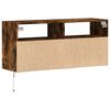 vidaXL Mueble de TV de pared con luces LED roble ahumado 100x31x45 cm
