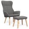 vidaXL Sill&oacute;n de relax con taburete tela gris claro