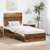 vidaXL Estructura de cama con cabecera Madera vieja 100 x 200 cm
