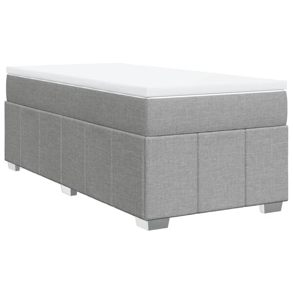 vidaXL Cama box spring con colch&oacute;n tela gris claro 80x200 cm