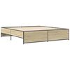 vidaXL Estructura cama madera ingeniería metal roble Sonoma 200x200 cm