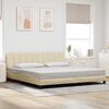 vidaXL Estructura de cama sin colch&oacute;n Hanko tela color crema 200x200 cm
