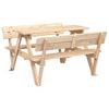 vidaXL Mesa de picnic para 4 ni&ntilde;os agujero para sombrilla madera abeto