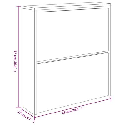 vidaXL Mueble zapatero con espejo 2 niveles negro 63x17x67 cm