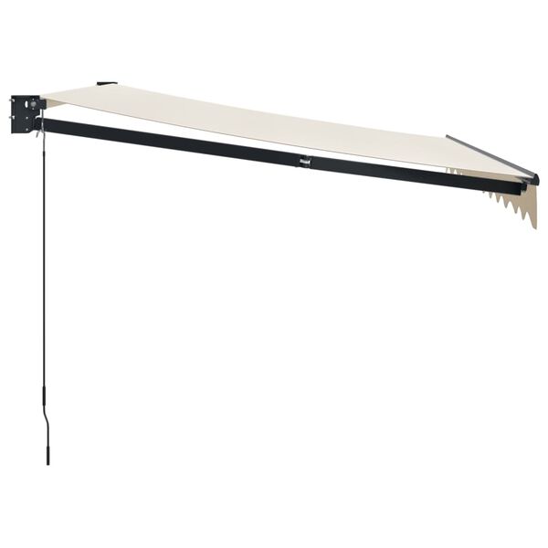vidaXL Toldo retráctil aluminio y tela color crema 3,5x2,5 m