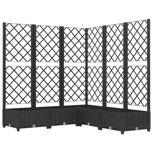 vidaXL Jardinera con enrejado PP negro 120x120x121,5 cm