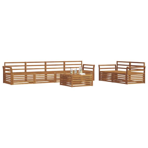 vidaXL Conjunto de sof&aacute;s de exterior 7 pcs Natural