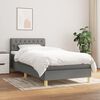 vidaXL Cama box spring con colch&oacute;n tela gris oscuro 90x190 cm
