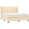 vidaXL Cama box spring con colch&oacute;n tela color crema 180x200 cm