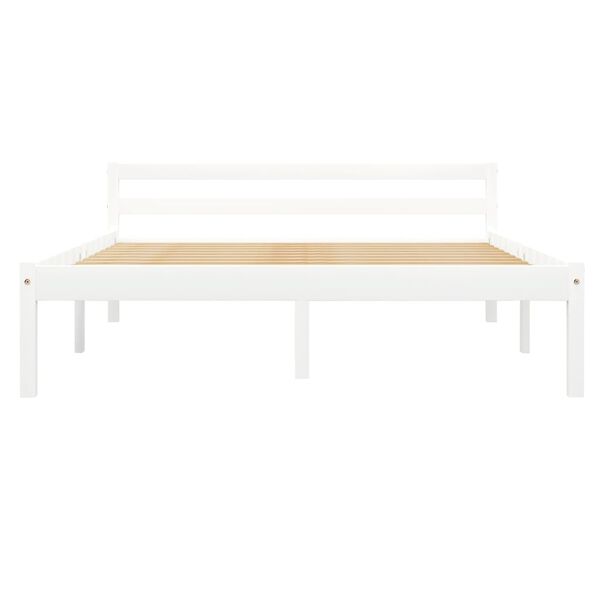 vidaXL Estructura de cama sin colch&oacute;n madera de pino blanco 140x200 cm