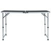 vidaXL Mesa de camping plegable aluminio gris 120x60 cm