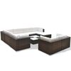 vidaXL Set muebles de jardín 10 pzas y cojines ratán sintético marrón