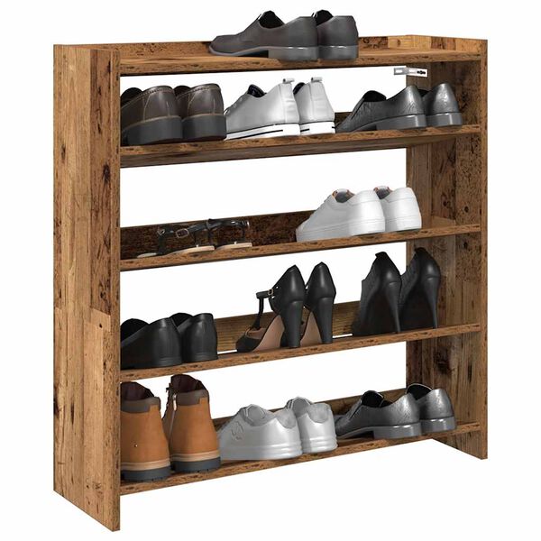 vidaXL Mueble zapatero madera contrachapada madera vieja 80x25x81 cm