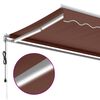 vidaXL Toldo retr&aacute;ctil autom&aacute;tico con luces LED marr&oacute;n 350x250 cm