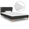 vidaXL Cama con colch&oacute;n arpillera gris oscuro 90x200 cm